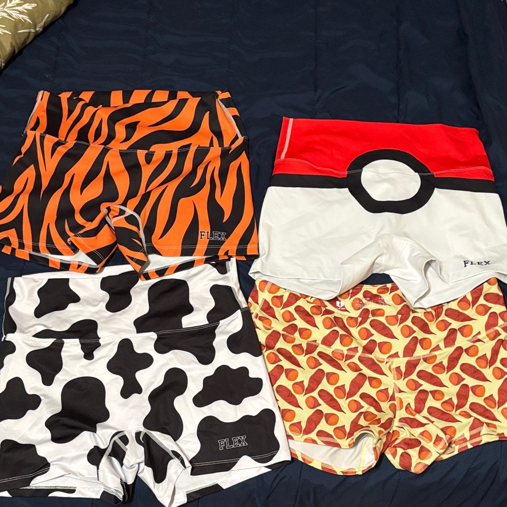 FLEX Women's Athletic Shorts - Orange, White, Black, Red
